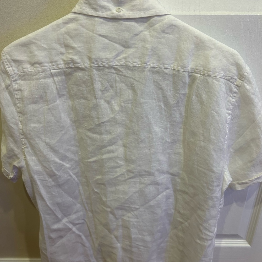 Onia linen button down short sleeve shirt, NWT